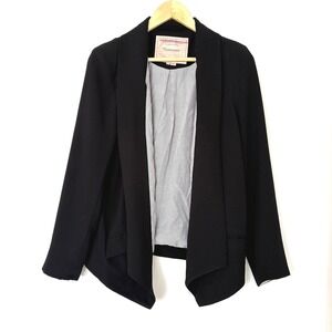 Anthropologie Cartonnier Black Drape Blazer Jacket Sz Sm Academic Office Classic